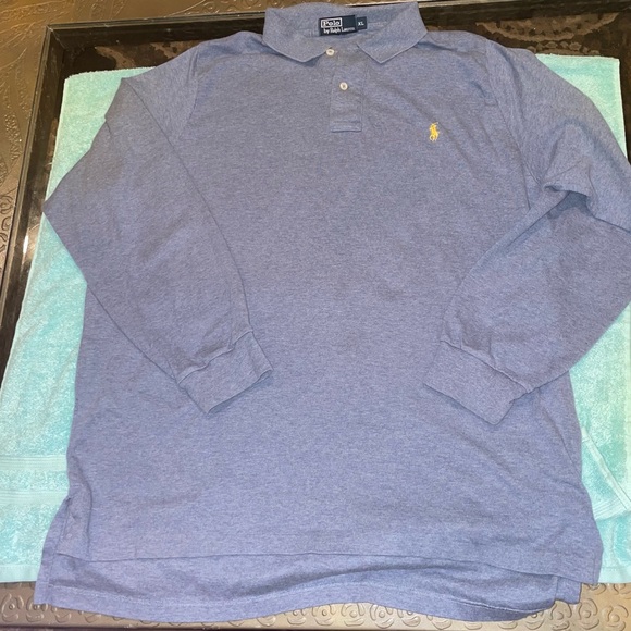Light blue long sleeve Ralph Lauren Polo (XL); slightly used. - Picture 2 of 2